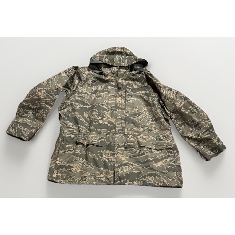 USAF Gore-Tex Parka APECS Military Digital Tiger Stripe Camo Jacket Hood XL Reg